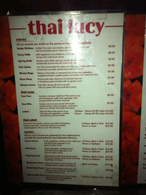 thai lucy menu|lucy's thailand.